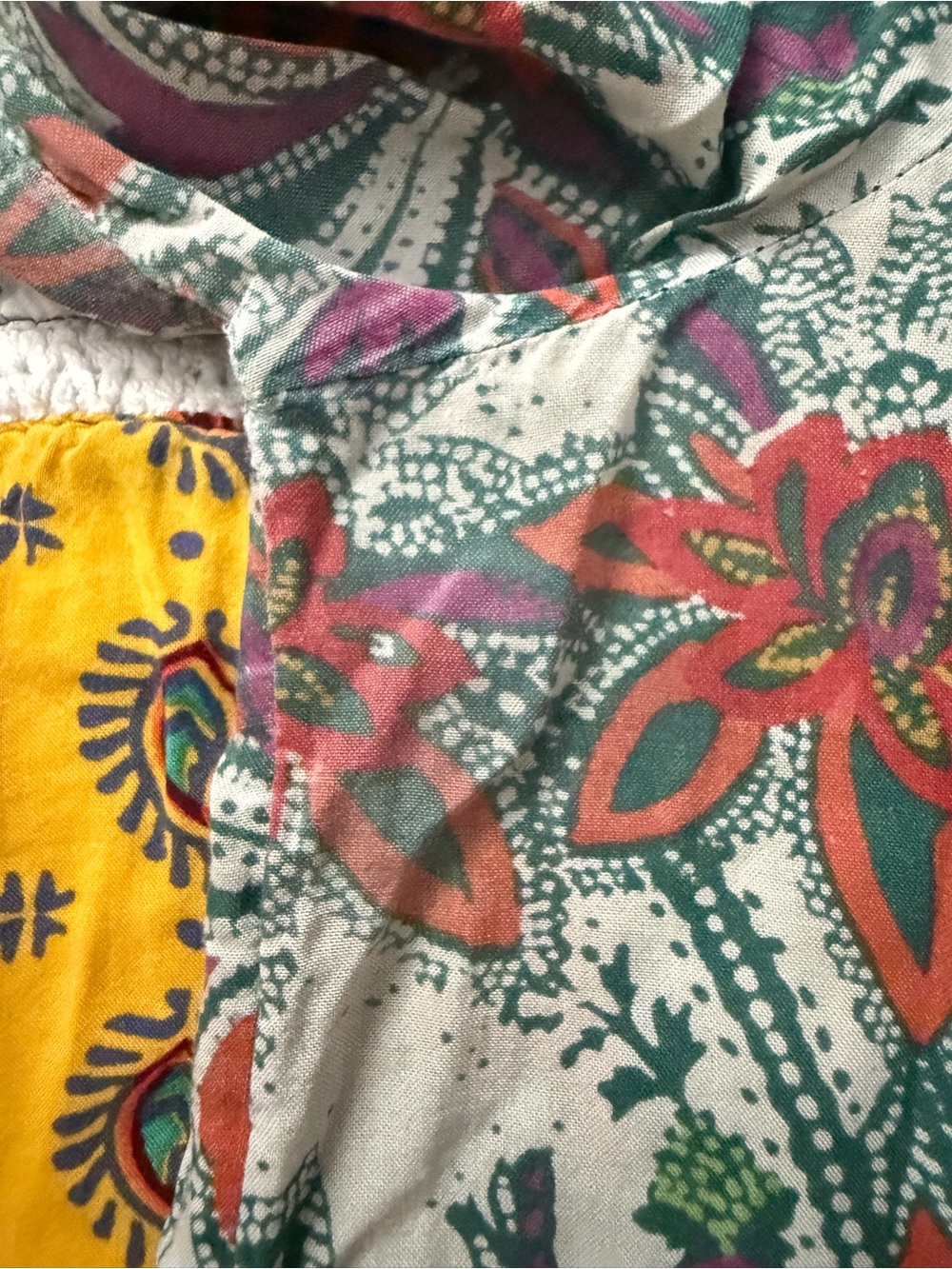 Anthropologie Lilka Patchwork Trapeze Dress Size Medium Boho Floral Rayon - Picture 11 of 11